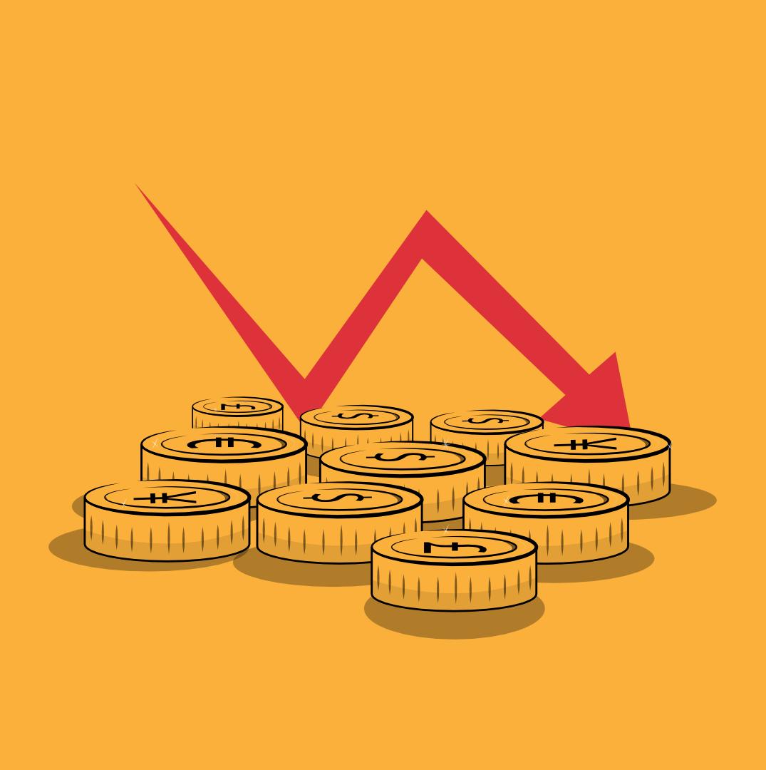 stock market down illustration